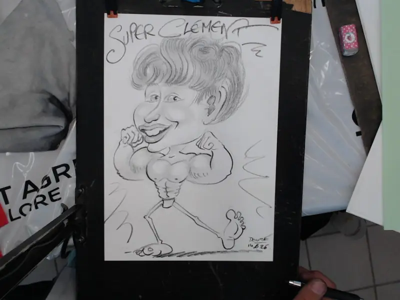 Une caricature réalisée en direct